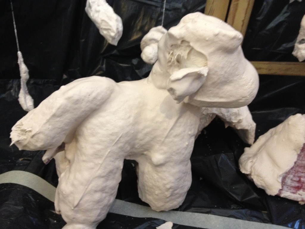 Ever wondered what a toy unicorn dipped in plaster of paris looks like